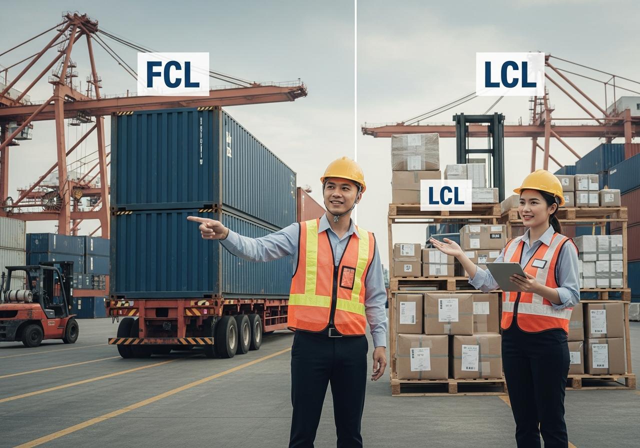 Quy trình gửi hàng FCL thực tế khác gì so với hàng LCL?